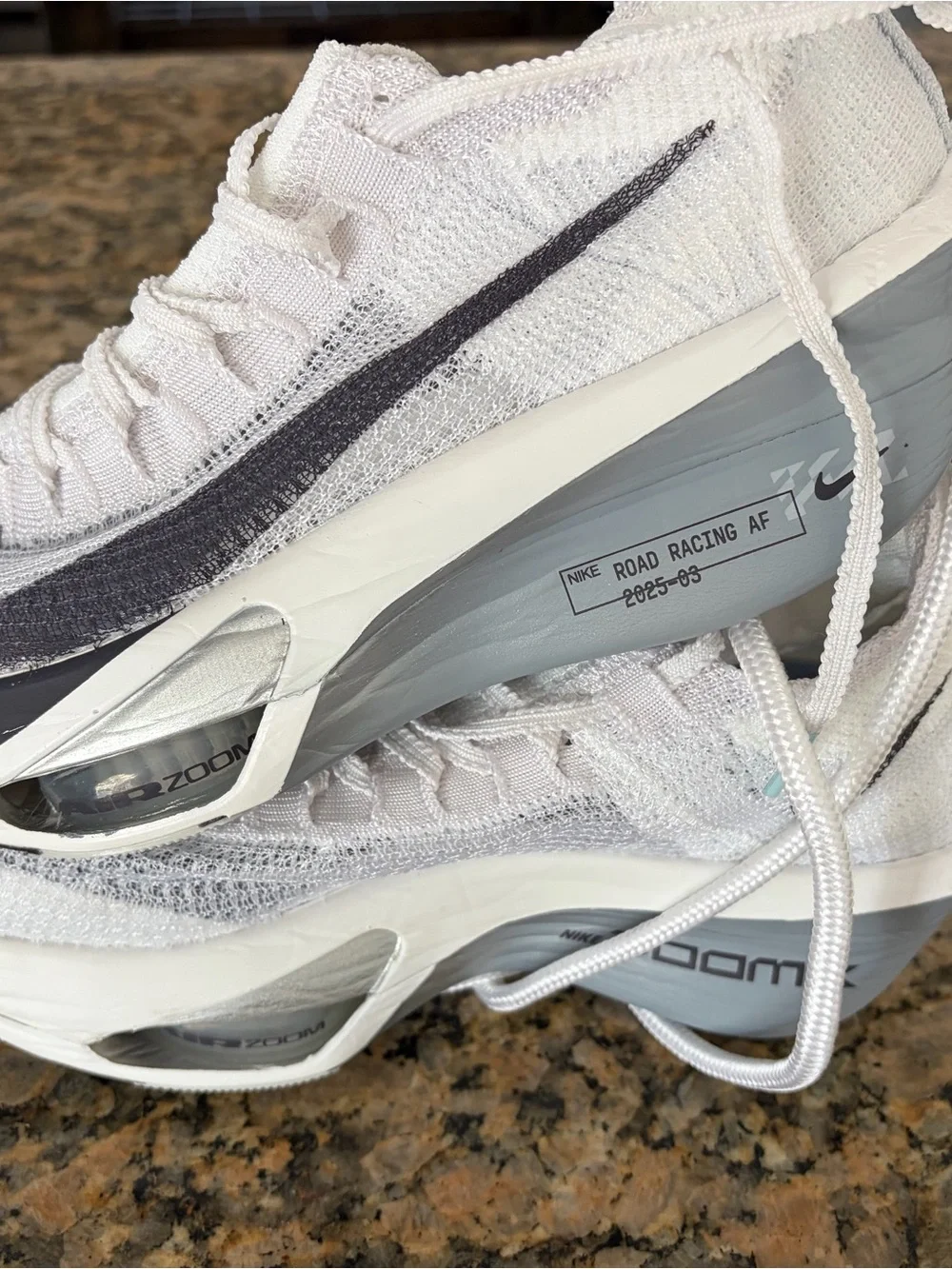 Nike Women's Alphafly 3 White and Black Knit Racing Shoes - New Without Box